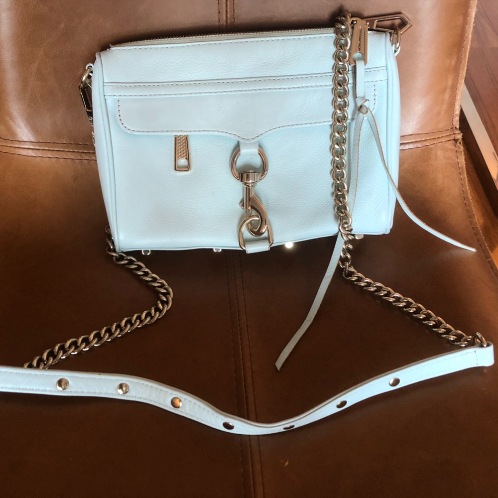 Rebecca Minkoff M.A.C. Leather Crossbody Bag (icy blue)